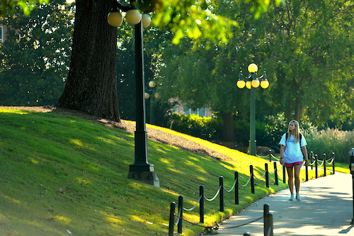 Morning stroll.  Photo by Kevin Bain/Ole Miss Communications